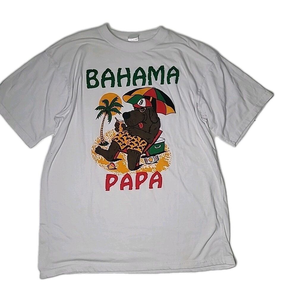 Vintage 90s Bahama Papa T Shirt Men’s Medium (Tag XXL) Dorsett Tee Bahamas